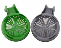 gray and green wide mouth plastic sprouting lids with handle