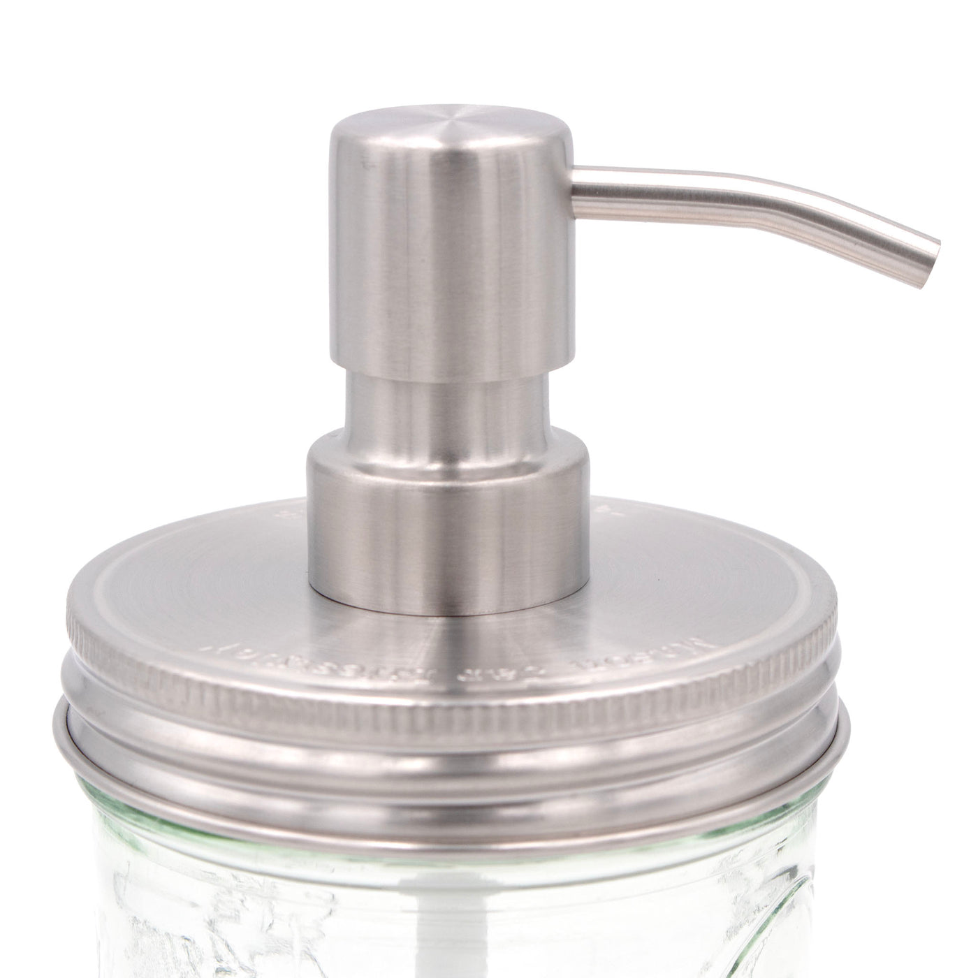 Satin / Brushed Finish Soap Pump Dispensers for Mason Jars