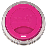 Silicone Drinking Lid with Stainless Steel Band for Mason Jars