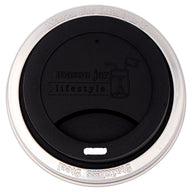 Silicone Drinking Lid with Stainless Steel Band for Mason Jars