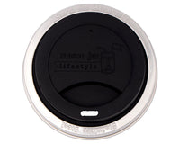 Silicone Drinking Lid with Stainless Steel Band for Mason Jars