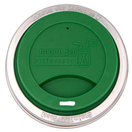 Silicone Drinking Lid with Stainless Steel Band for Mason Jars