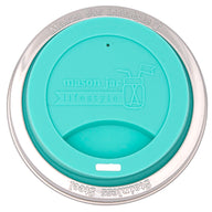 Silicone Drinking Lid with Stainless Steel Band for Mason Jars