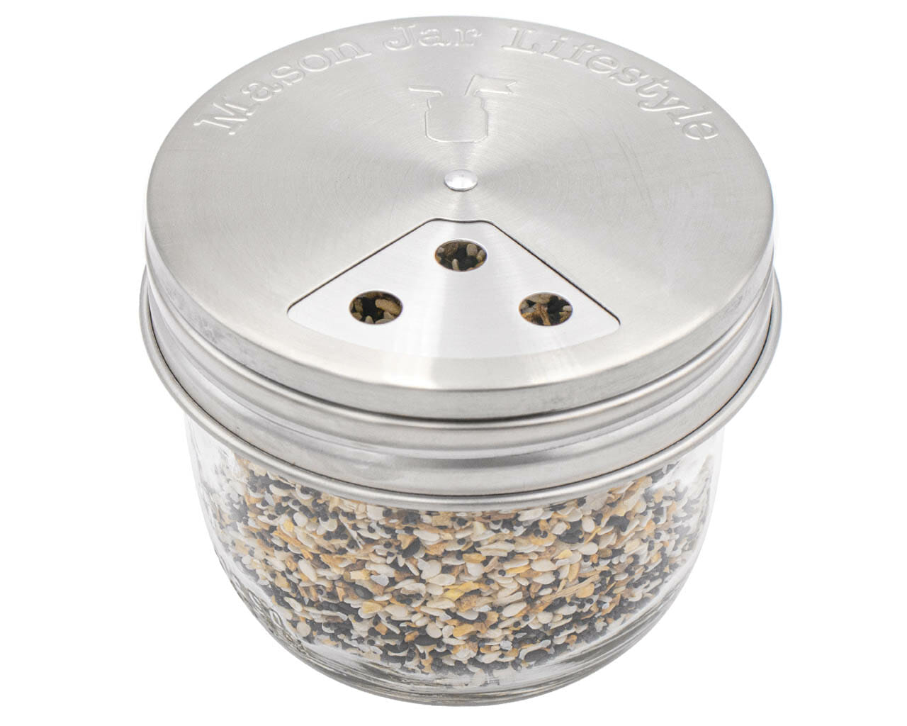 Jarware Stainless Steel Spice Shaker, Wide Mouth Mason Jar Spice Lid