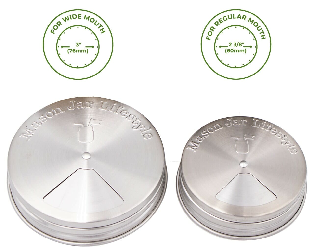 4 Pack Stainless Steel Spice Shaker Lids for Mason Jars