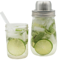 mason-jar-lifestyle-w&p-designs-mason-shaker-cocktail-lid-stainless-steel-band-ball-jar-half-pint-glass-straw-lime-mint