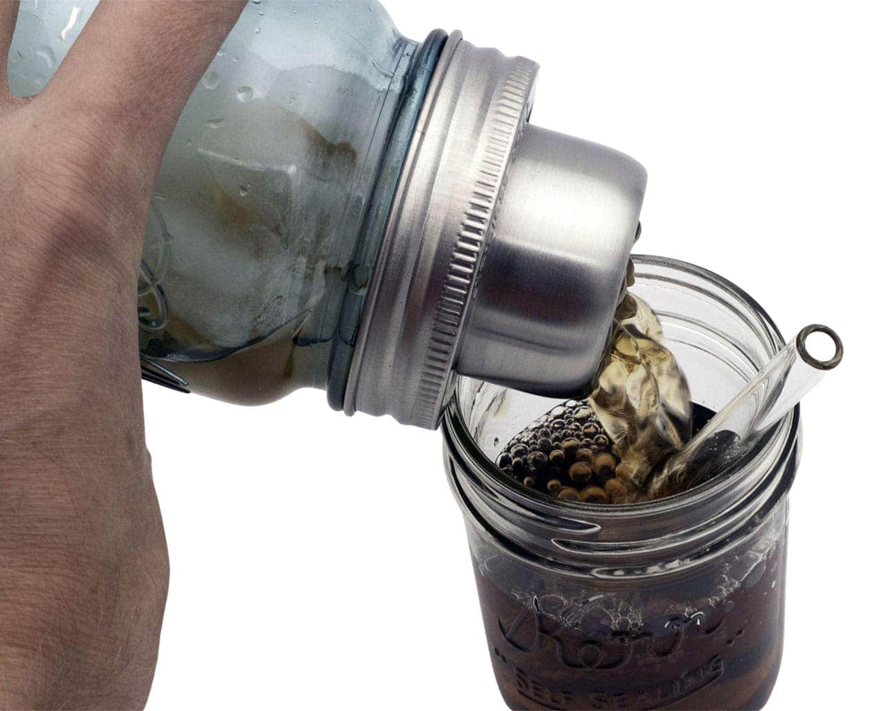 COFFEE MOMENTS - Printed Mason Jars With Lid & Straw