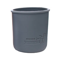 Charcoal gray sleeve for 16oz wide mouth Mason jars.