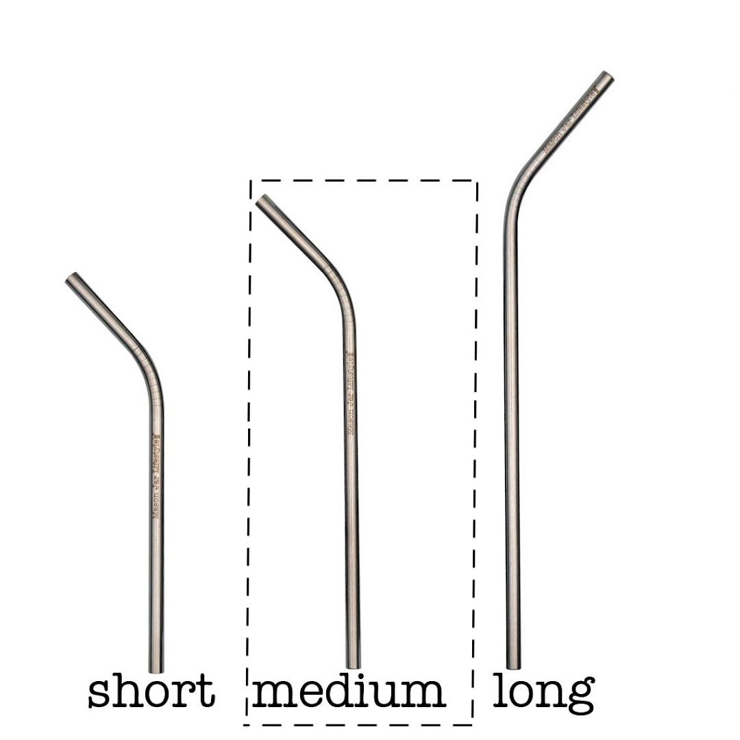 Masonjarlifestyle Medium Thin Bent Stainless Steel Strawfor Pint Mason Jars Squarelineup