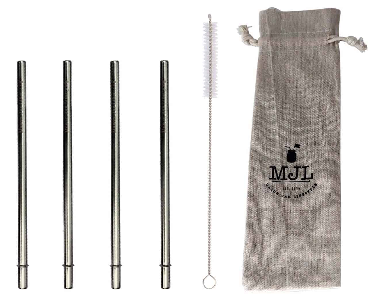 Medium Safer Rounded End Stainless Steel Straw for Pint Mason Jars