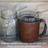 Thin bent stainless steel straws for pint Mason jars and other medium glasses
