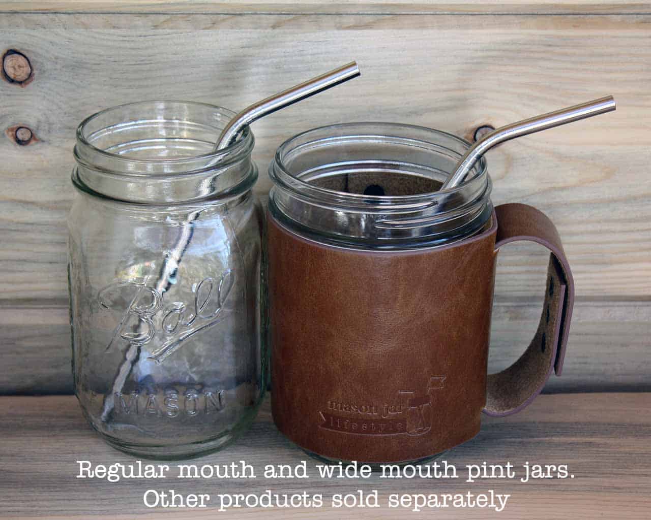 Thin bent stainless steel straws for pint Mason jars and other medium glasses