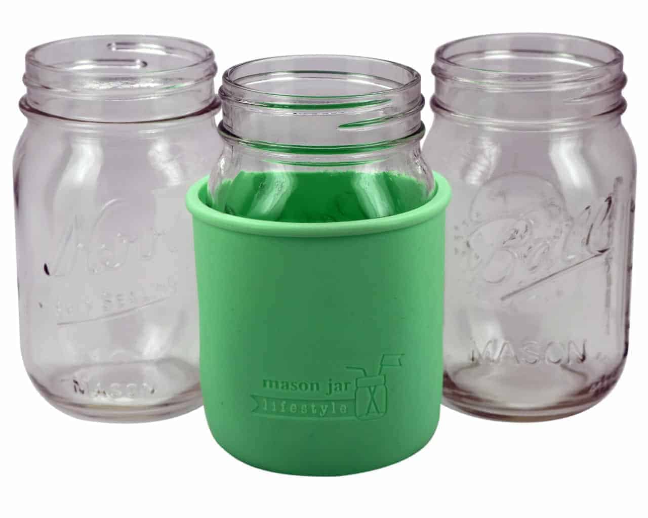 Silicone Sleeve for Regular Mouth Pint 16oz Mason Jars