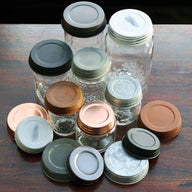 Seven types of decorative Mason jar lids in regular and wide mouth