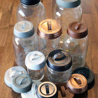 Seven kinds of decorative handle / canister lids for regular and wide mouth Mason jars