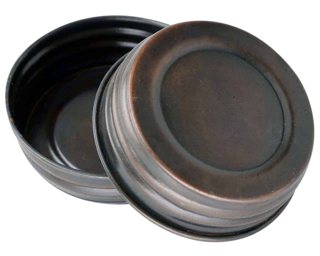 Oil Rubbed Bronze Vintage Reproduction Mason Jar Lids 4 Pack