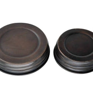 Oil rubbed bronze antique copper decorative lids for regular and wide mouth Mason jars