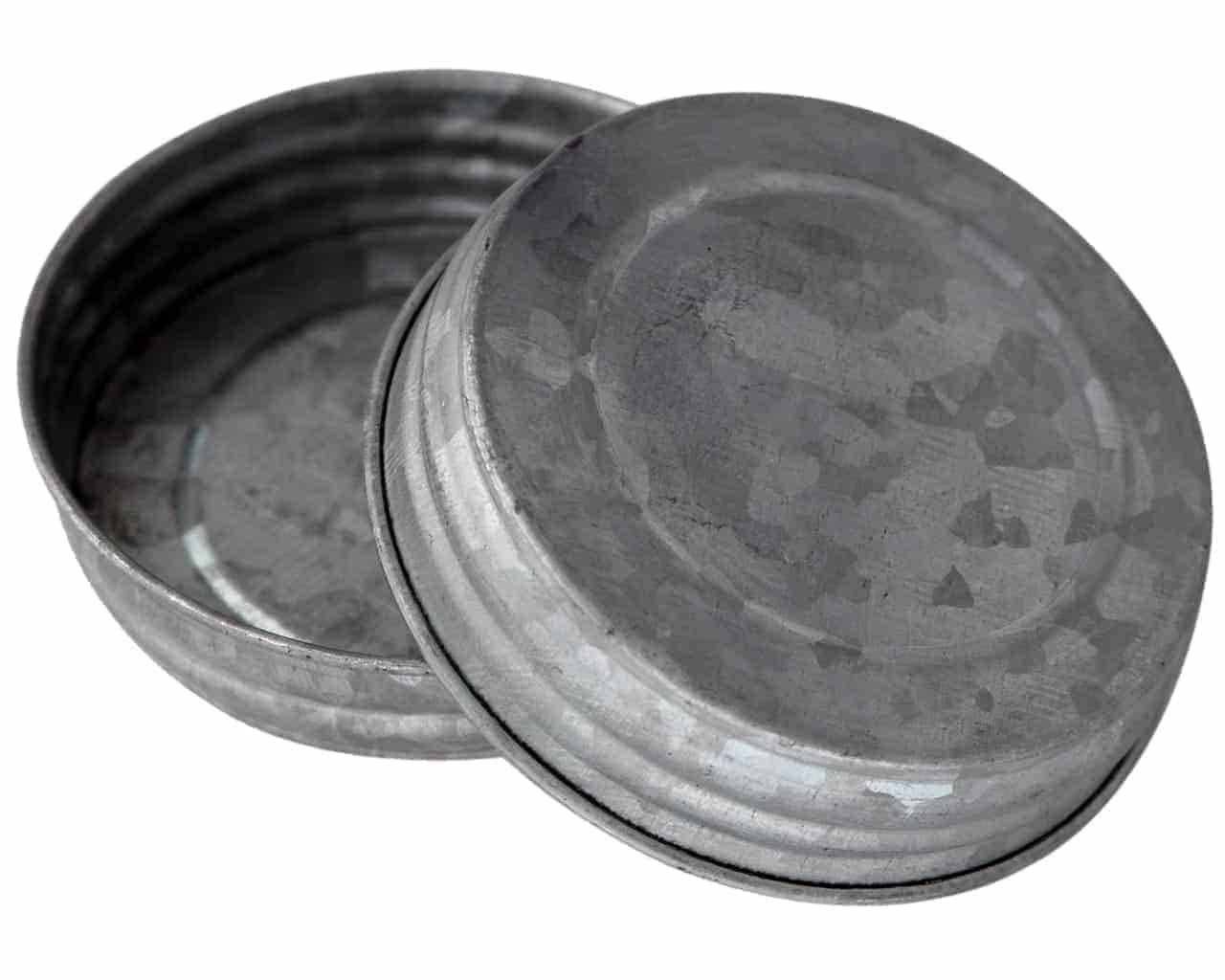 Galvanized Vintage Reproduction Mason Jar Lids 4 Pack