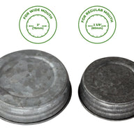 Galvanized Vintage Reproduction Lids for Wide and Regular Mouth Mason Jars