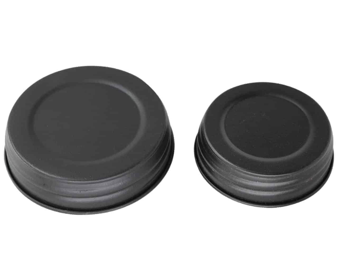 Matte black decorative lids for regular and wide mouth Mason jars