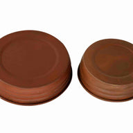 Antique rust brown decorative lids for regular and wide mouth Mason jars