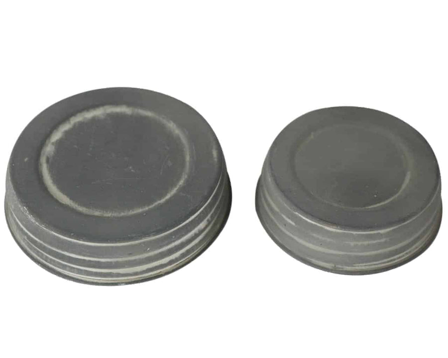 Antique zinc / barn roof gray decorative lids for regular and wide mouth Mason jars