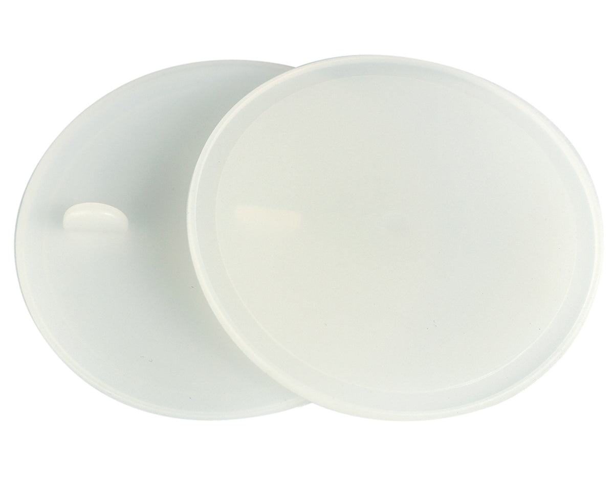 Mason Jar Lifestyle leak proof platinum silicone lid liner regular mouth mason jar lids front back stacked