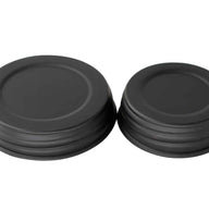 Matte black decorative lids for regular and wide mouth Mason jars