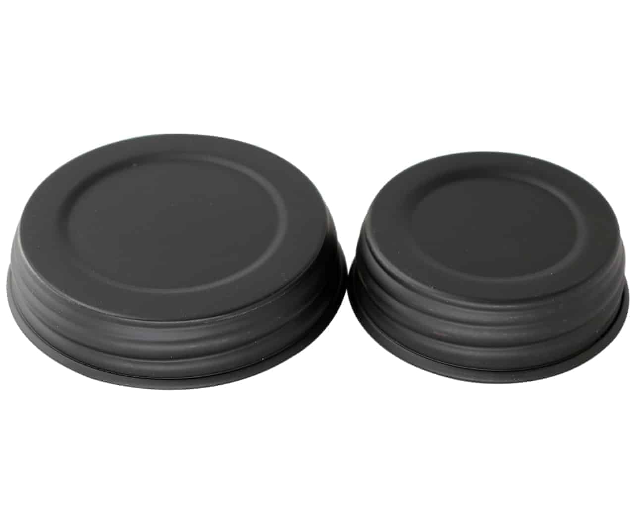 Matte black decorative lids for regular and wide mouth Mason jars