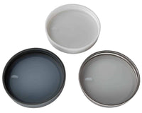 Platinum silicone lid liners with tabs in three different types of wide mouth lids. Leak proof and air tight. Use with a band as a lid, or as a liner inside other lids. Fully inserted.