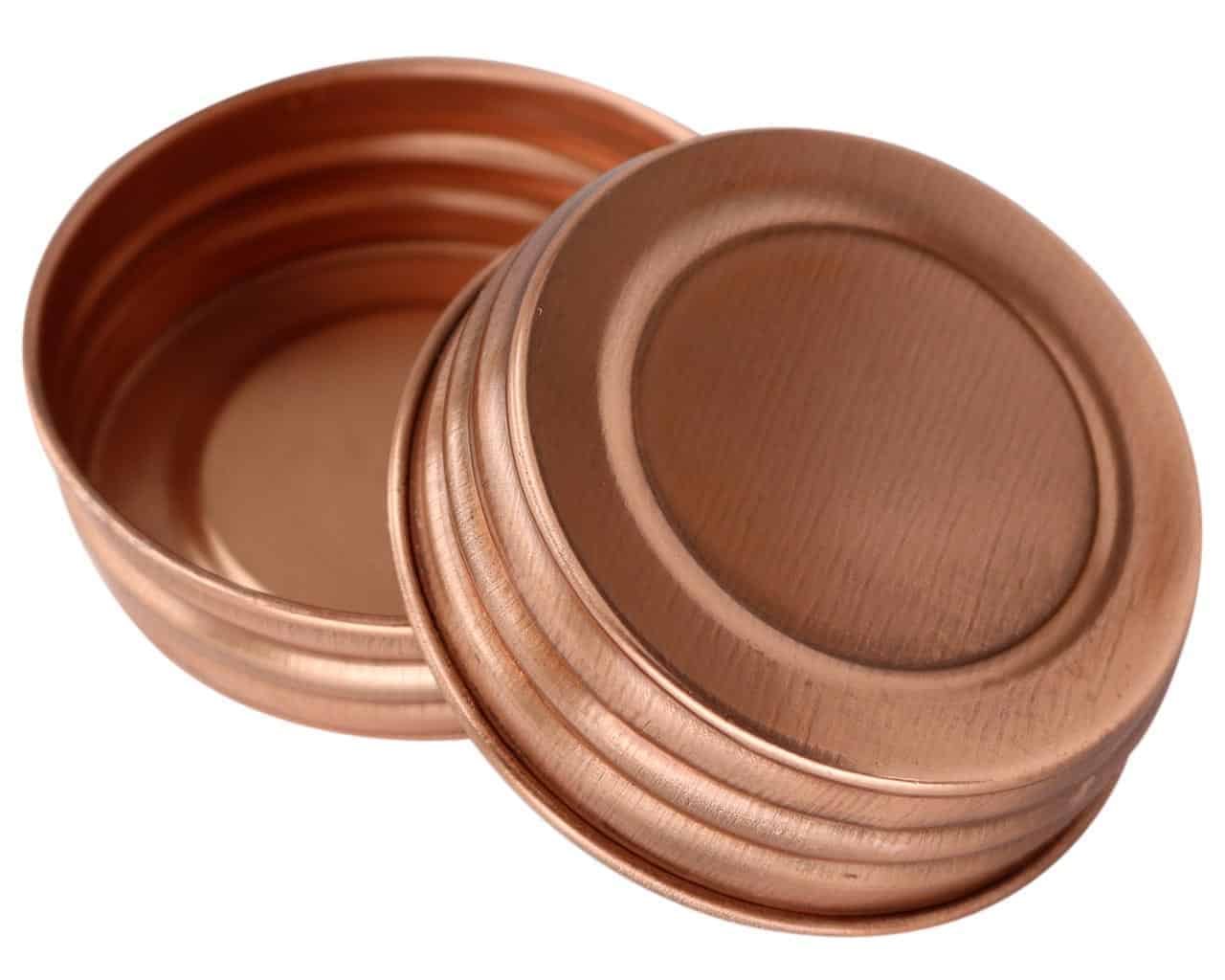 Shiny Copper Decorative Mason Jar Lids 4 Pack
