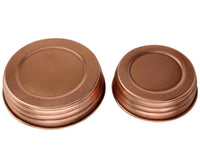 Shiny copper decorative lids for regular and wide mouth Mason jars