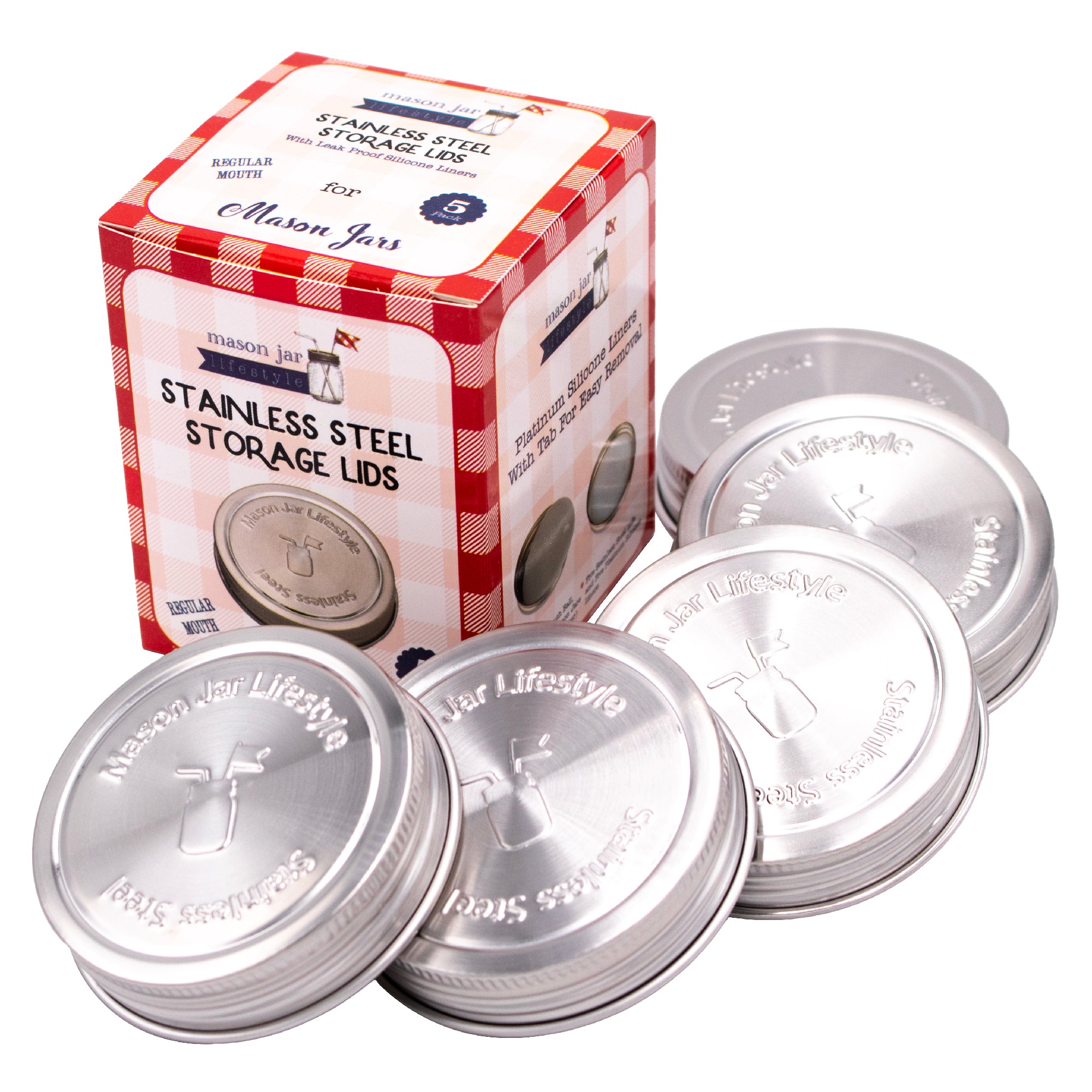 Mason Jar Lifestyle Stainless Steel Lids (Regular Mouth) - Thumbnail 4
