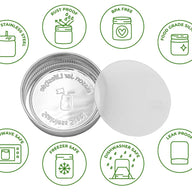 Leak Proof Stainless Steel Storage Lid with Silicone Lid Liner for Mason Jars