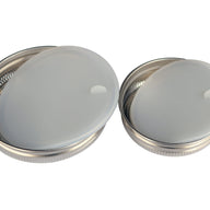 Leak proof platinum silicone lid liners with tab out of regular and wide mouth stainless steel lids for Mason jars