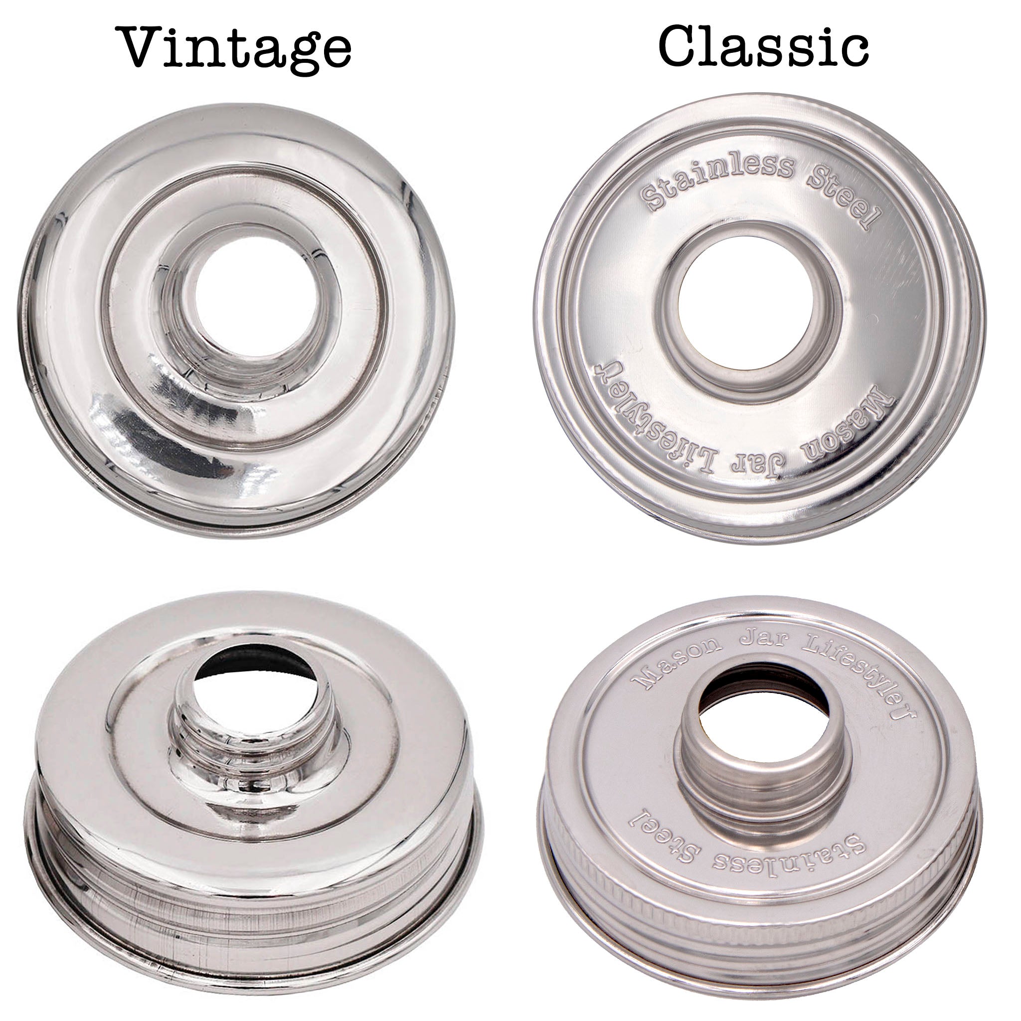 Mirror / Chrome Soap Pump Dispensers for Mason Jars