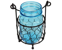 one-jar-caddy-chicken-wire-blue-jar