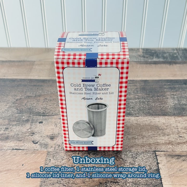 Cold Brew Coffee & Tea Maker Stainless Steel Filter With Lid for Mason Jars
