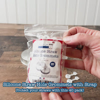 Silicone Straw Hole Grommets with Plugs for Mason Jar Lids 40 Pack