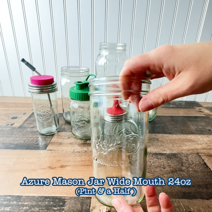 Azure Standard 24oz Wide Mouth Pint & Half Mason Jar · Mason Jar Lifestyle