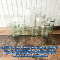 Azure Standard 8oz Wide Mouth Half Pint Mason Jar