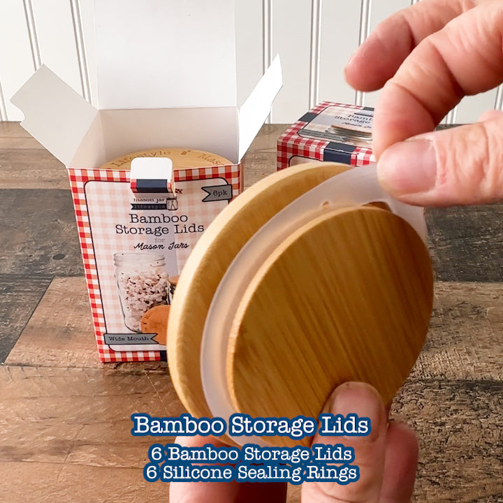Bamboo Storage Stopper Lids for Mason Jars