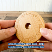 Bamboo Straw Hole Tumbler Lid 2 Pack