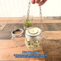 Stainless Steel Band with Chain Handle for Mason Jars 6 Pack