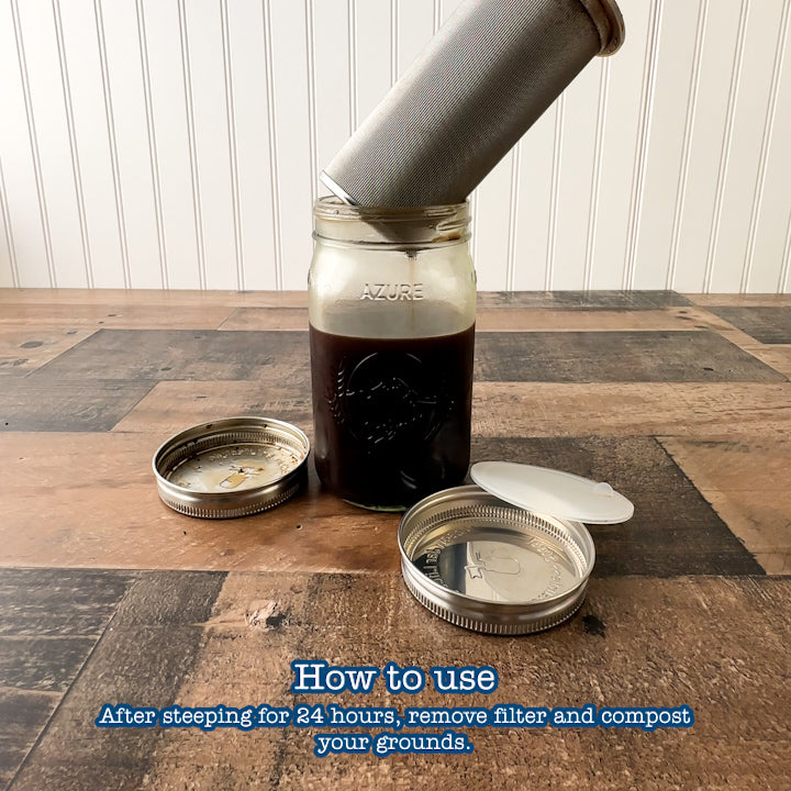 Cold Brew Coffee & Tea Maker Stainless Steel Filter With Lid for Mason Jars