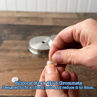 Silicone Straw Hole Grommets for Mason Jar Lids 24 Pack