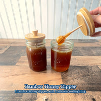 Bamboo Honey Dipper Lid for Mason Jars