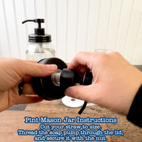 Oil Rubbed Bronze Soap Pump Lid Kit for Regular Mouth Mason Jars