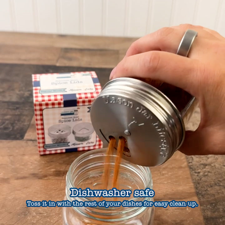 Spice Shaker Stainless Steel Lids for Mason Jars 4 Pack