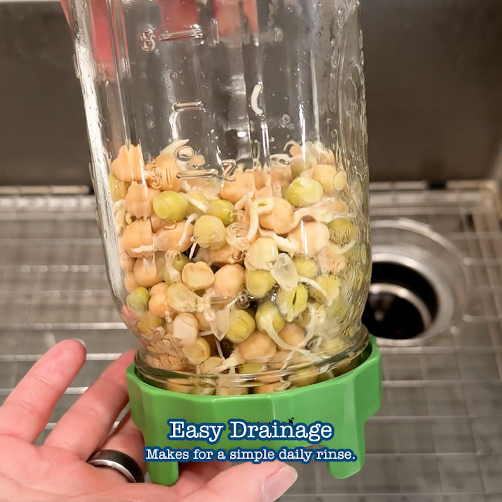 Rust Proof Sprouting Lid with Built-In Stand for Wide Mouth Mason Jars